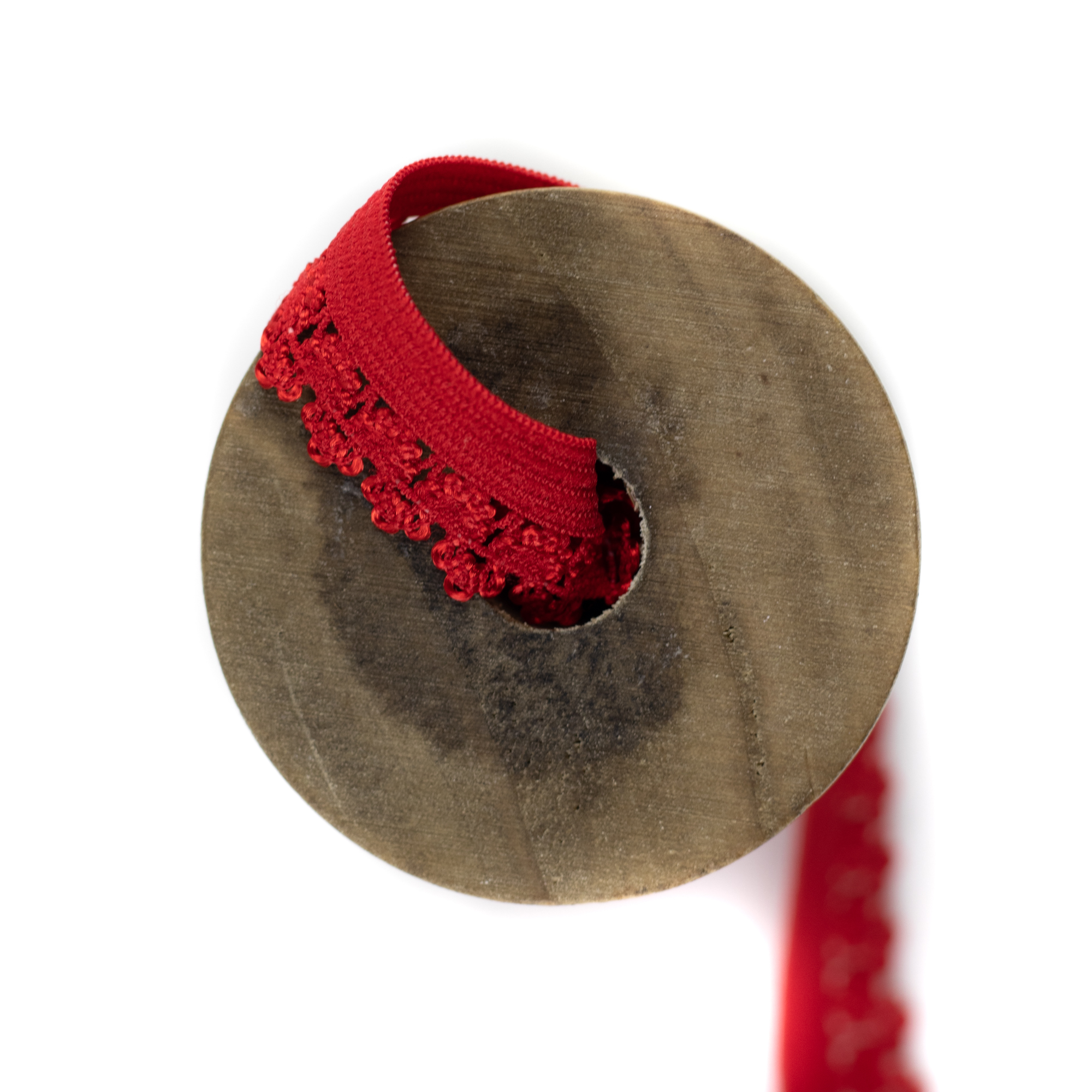 Gummiband Wäschegummi Zierband Uni mit Spitze 1 cm Rot