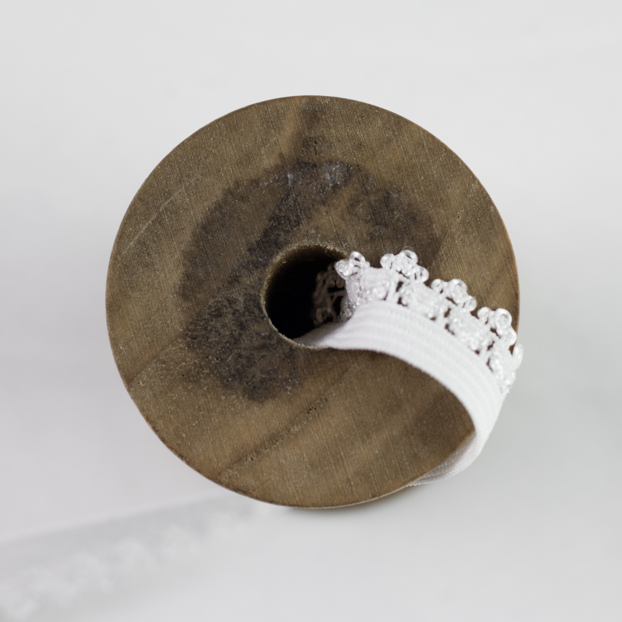 Gummiband Wäschegummi Zierband Uni mit Spitze 1 cm Weiß