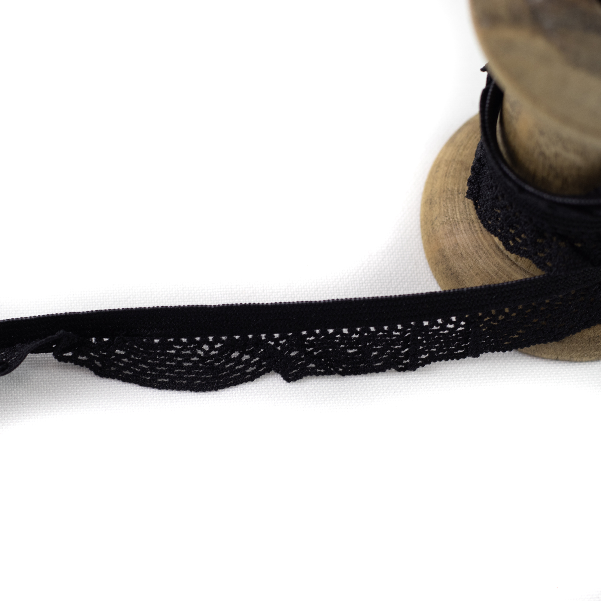 Gummiband Wäschegummi Zierband Uni mit Netz 1,5 cm Schwarz