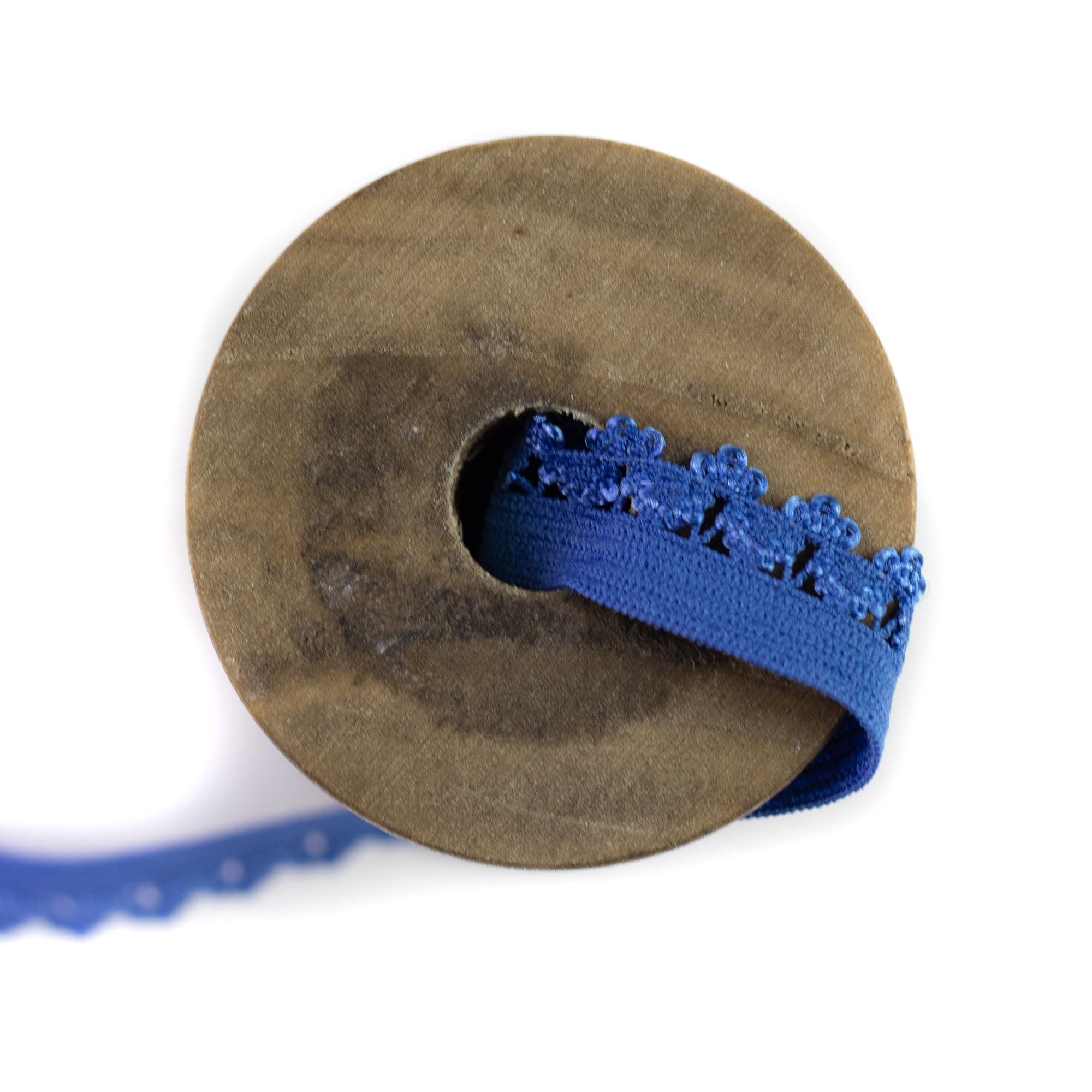 Gummiband Wäschegummi Zierband Uni mit Spitze 1 cm Blau