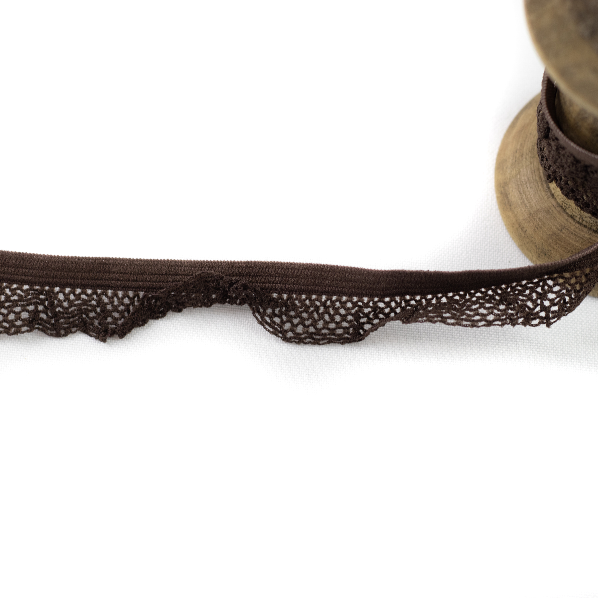 Gummiband Wäschegummi Zierband Uni mit Netz 1,5 cm Braun