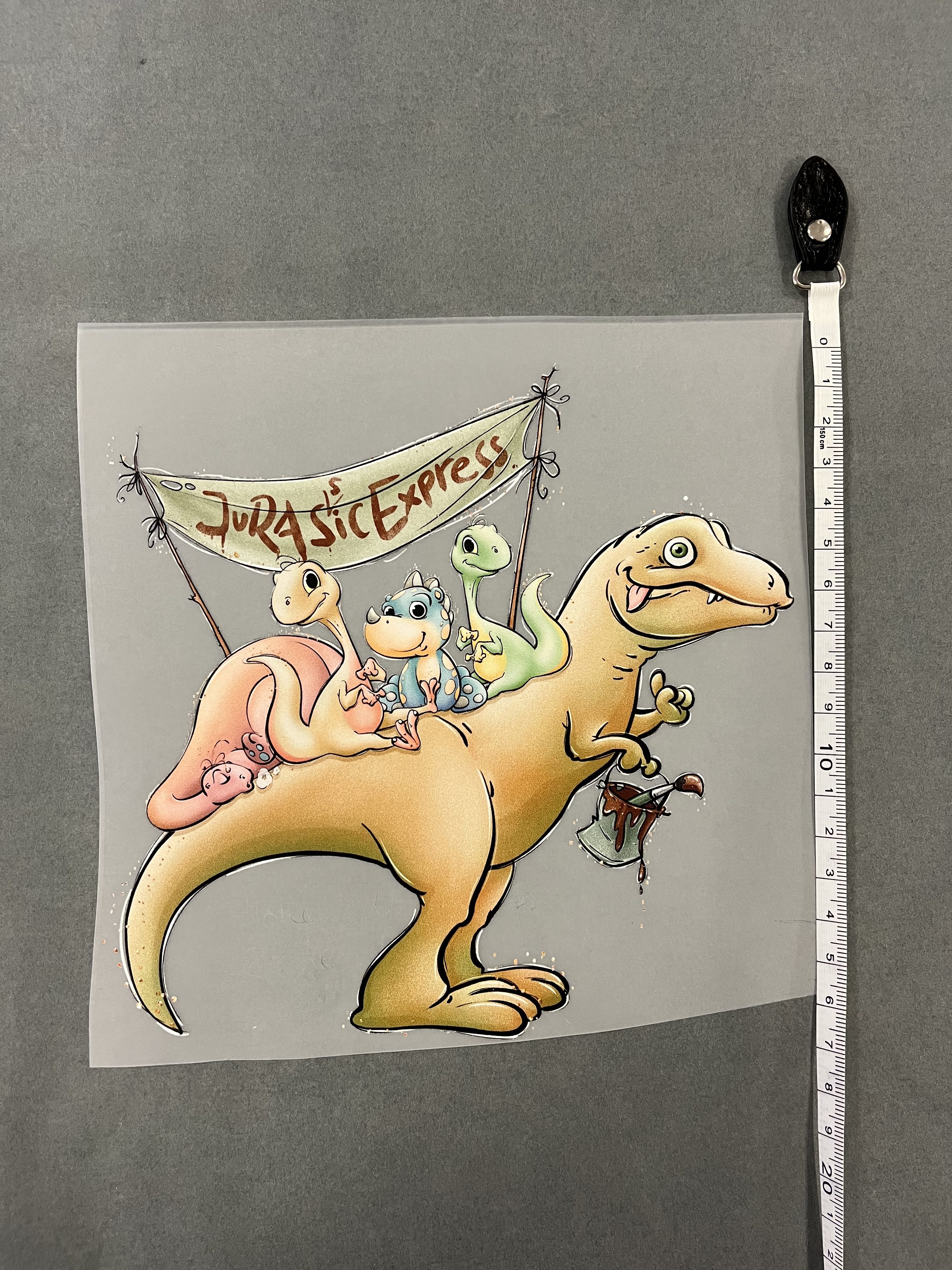 Bügelbild My little Dino T-Rex Dinosaurier Jurassic Express Bunt ca 17x16,5 cm