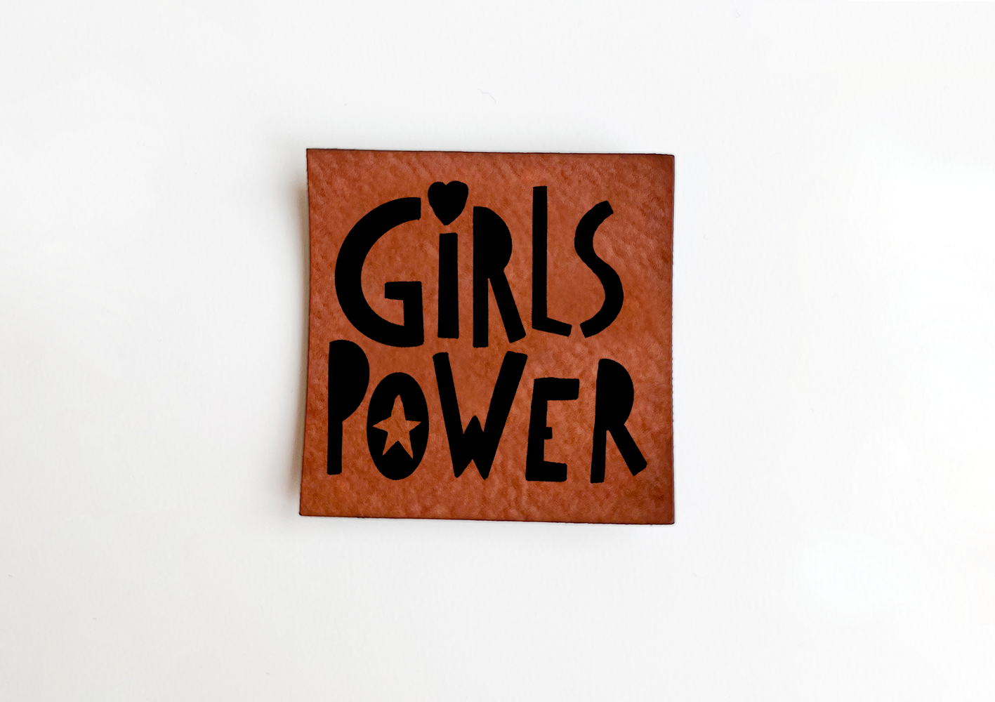 Weiches Kunstlederlabel Soft School Girlspower 4 x 4 cm Label Patch Aufnäher