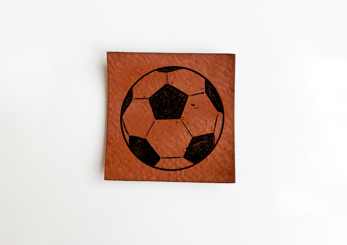 Weiches Kunstlederlabel Soft Goal Fußball 4x4 cm Label Patch Aufnäher