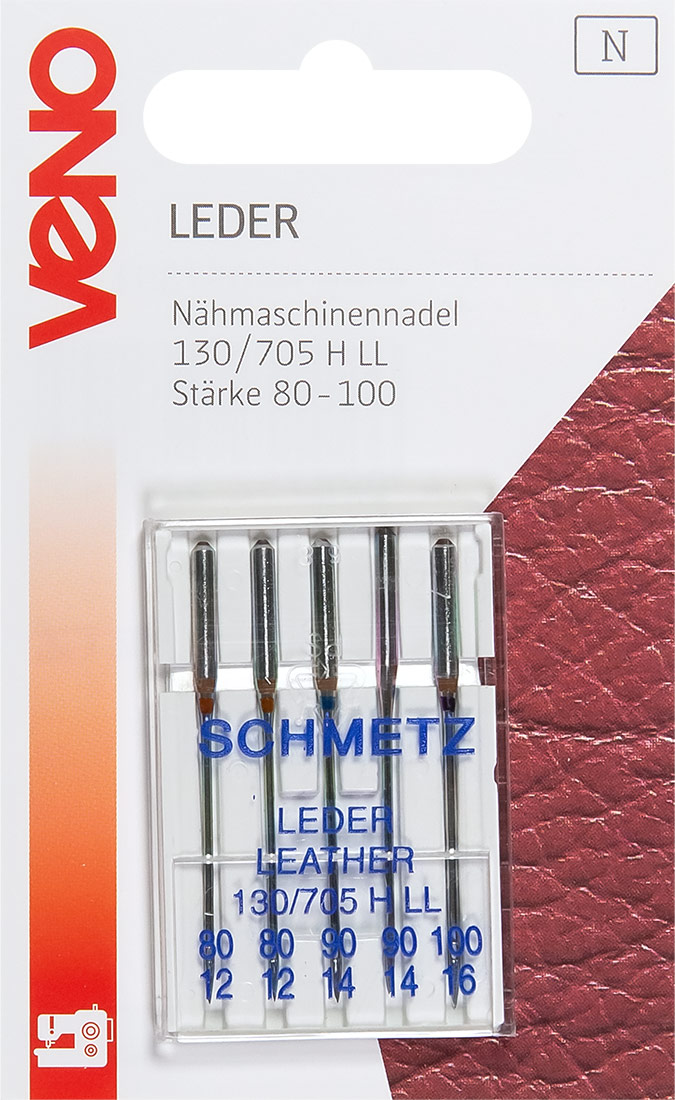Schmetz Nähmachinennadel Leder 130/705 H LL Stärke 80-100 Flachkobeln