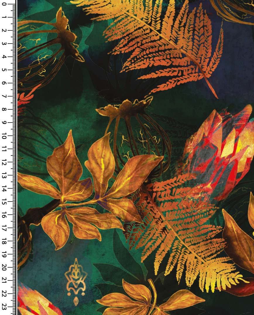 Alpenfleece Kuschel Stoff Elastisch Herbstblätter Blätter Farbverlauf 150 cm WB