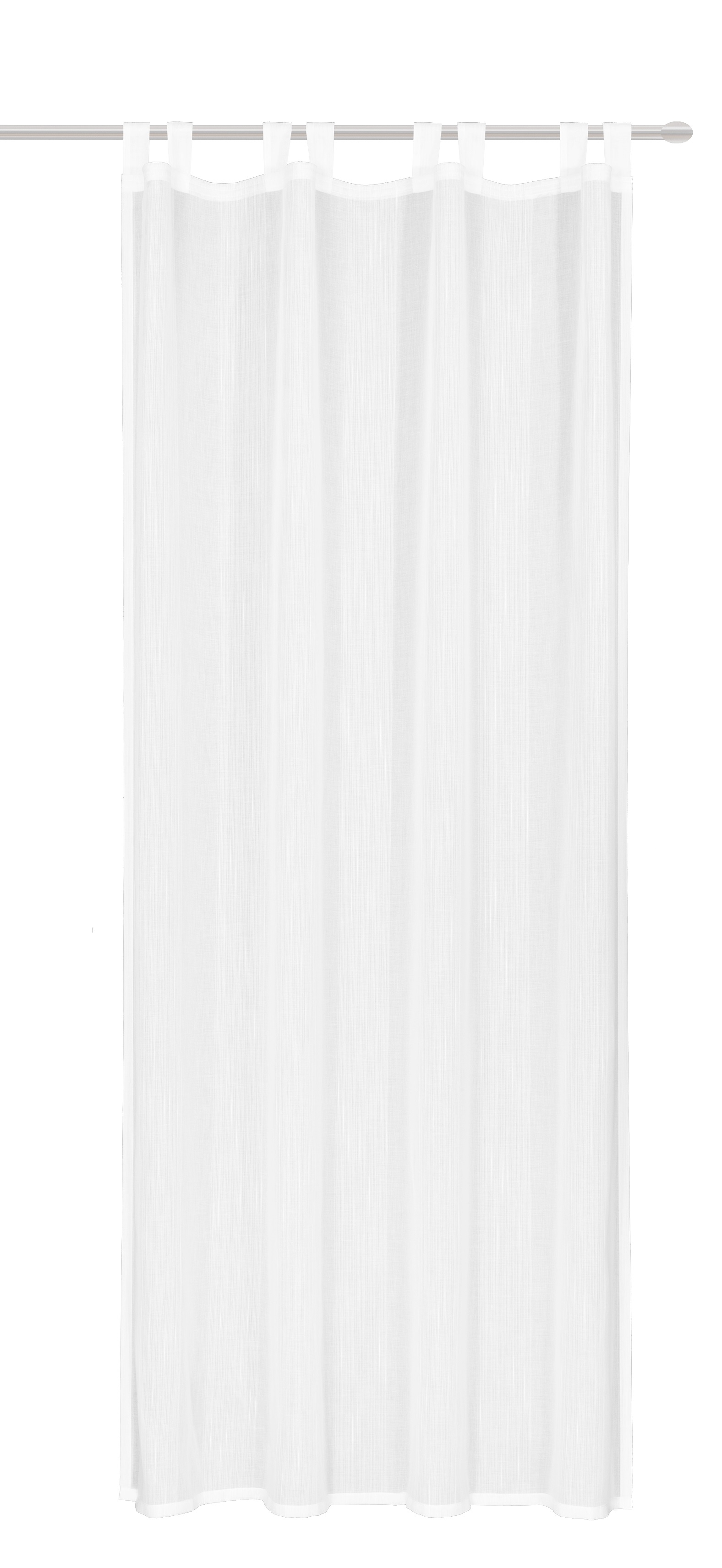 Nachhaltiger Schlaufenschal mit 8 Schlaufen Öko Gardine Bio Uni Weiß 150x245cm halbtransparent