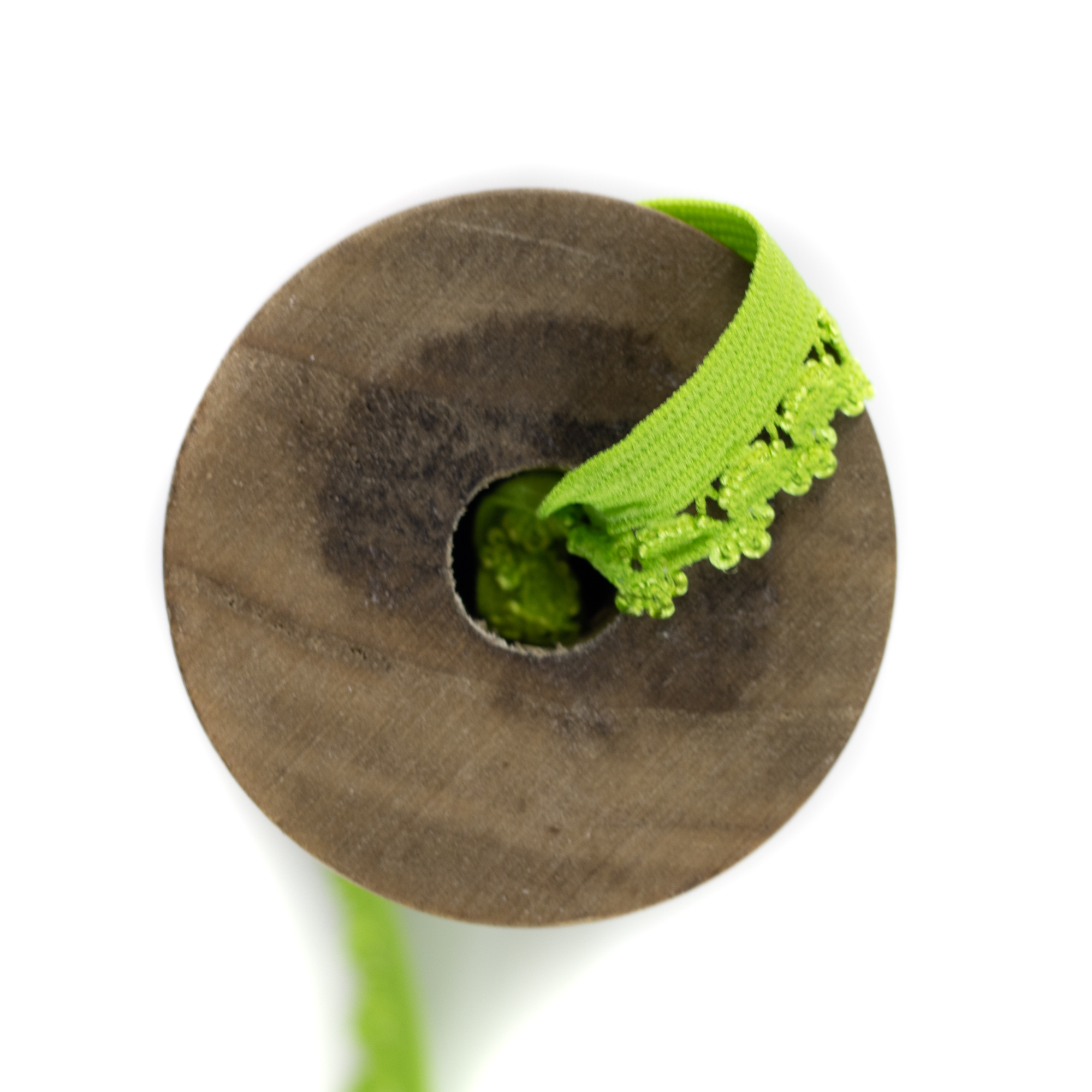 Gummiband Wäschegummi Zierband Uni mit Spitze 1 cm Grasgrün