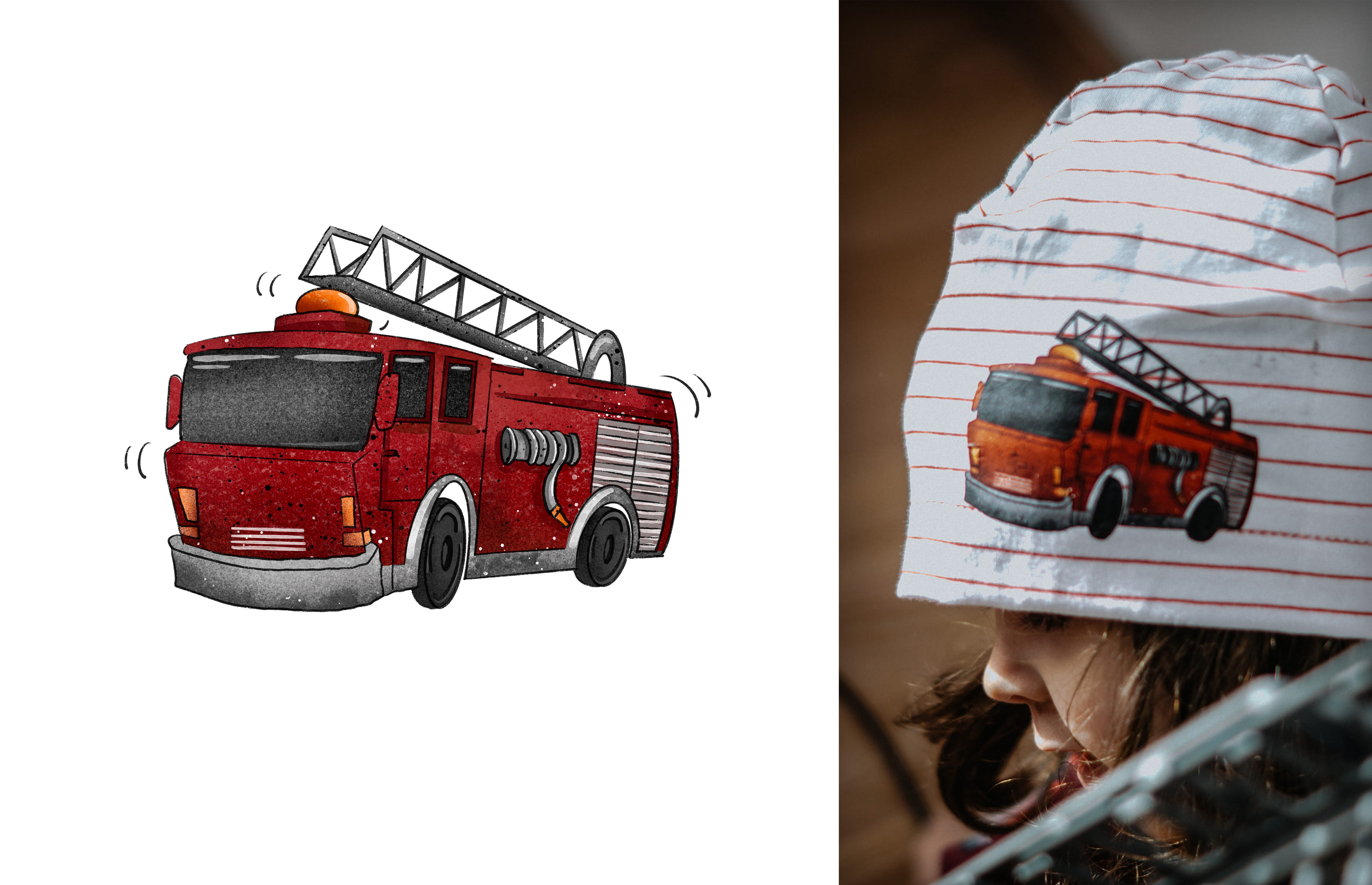 Bügelbild Mini Firefighter Feuerwehr Feuerwehrauto Kollektion Move ca. 9,5 x 6,5 cm BxH