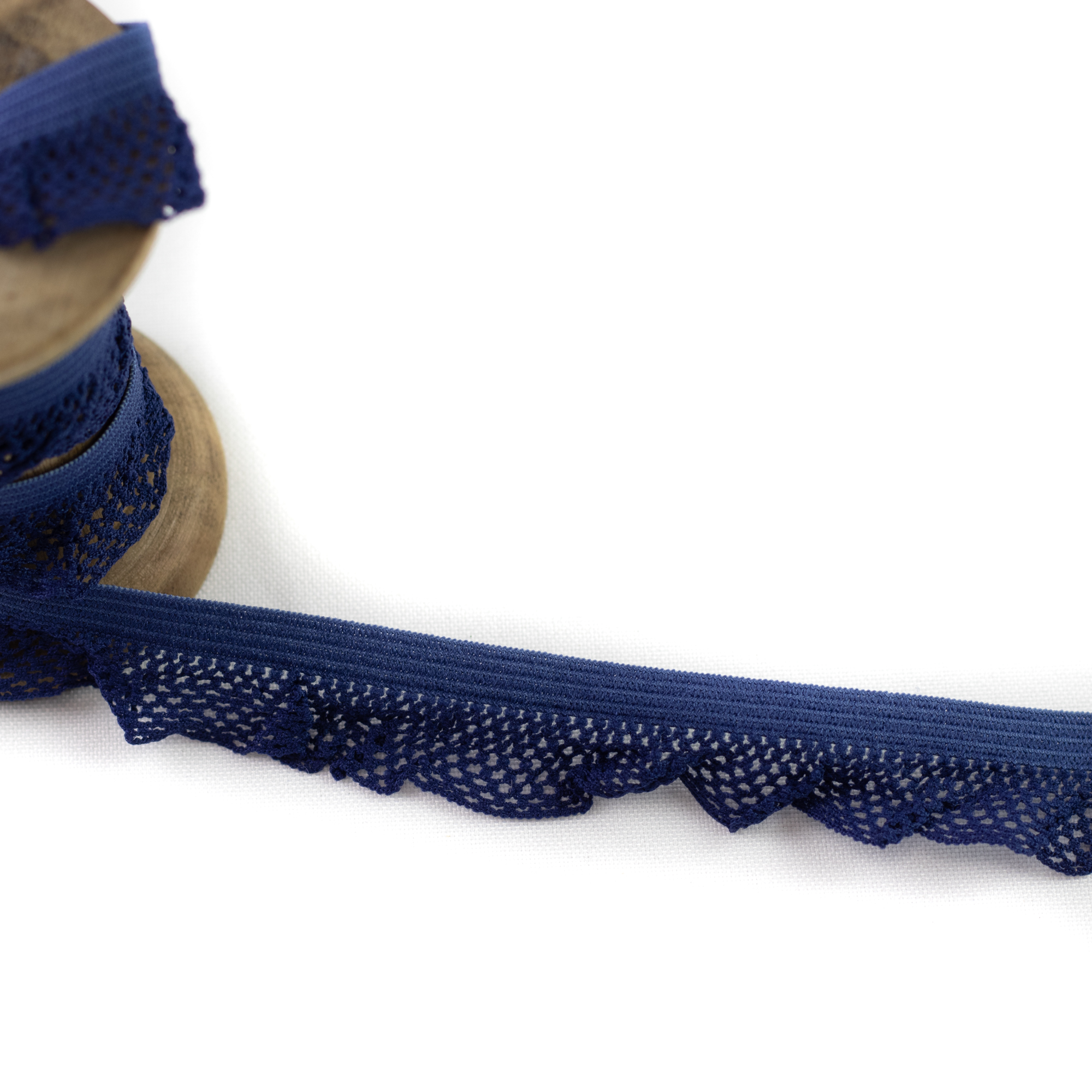 Gummiband Wäschegummi Zierband Uni mit Netz 1,5 cm Dunkelblau