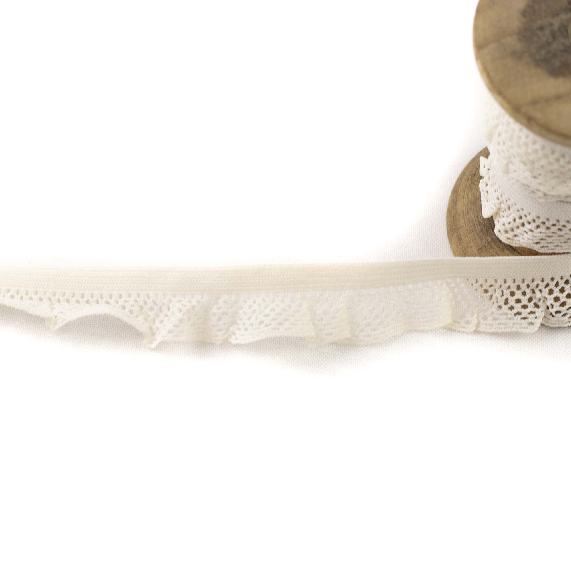 Gummiband Wäschegummi Zierband Uni mit Netz 1,5 cm Beige
