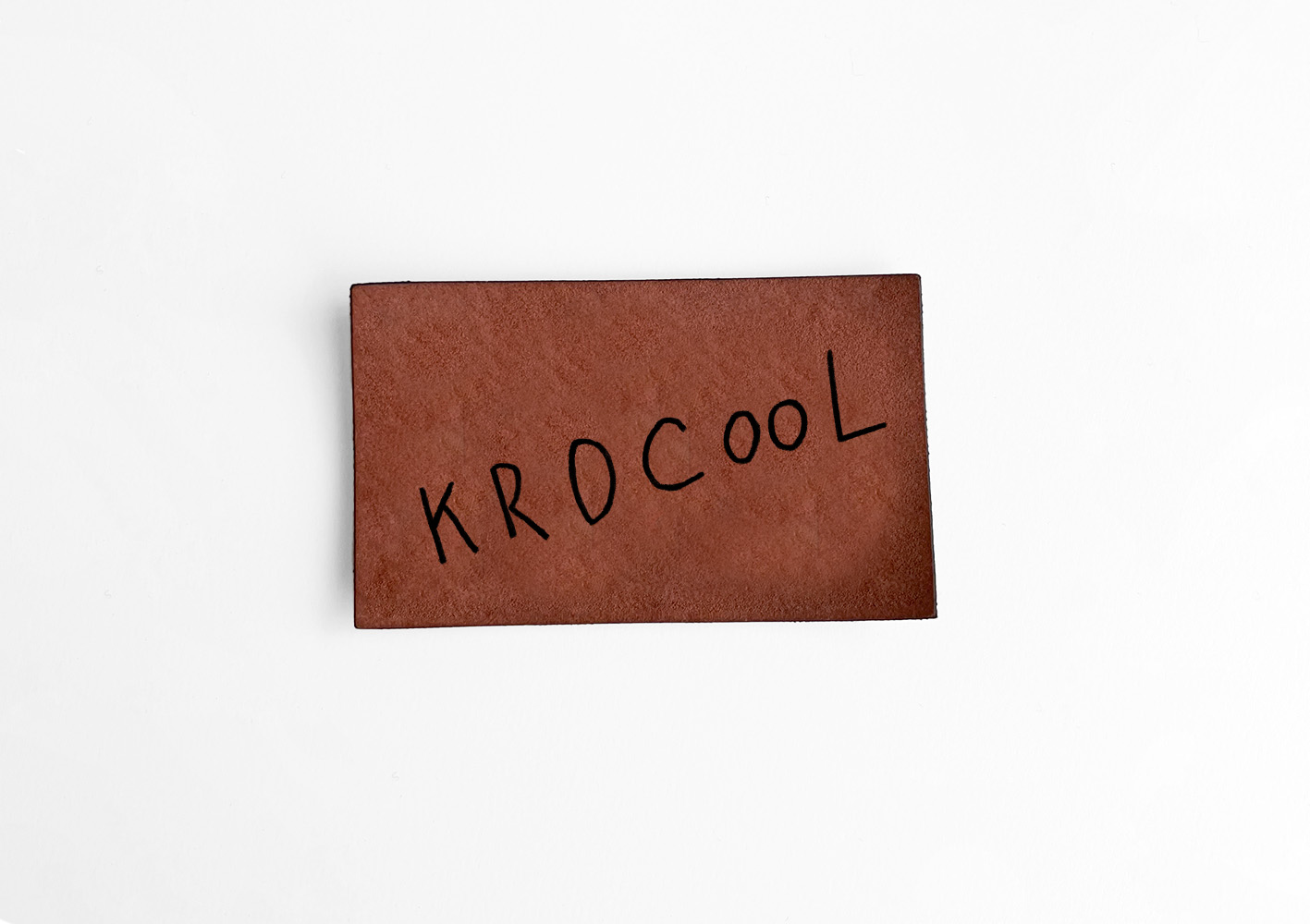 Weiches Kunstlederlabel Soft KroCool 3x5 cm Label Patch Aufnäher