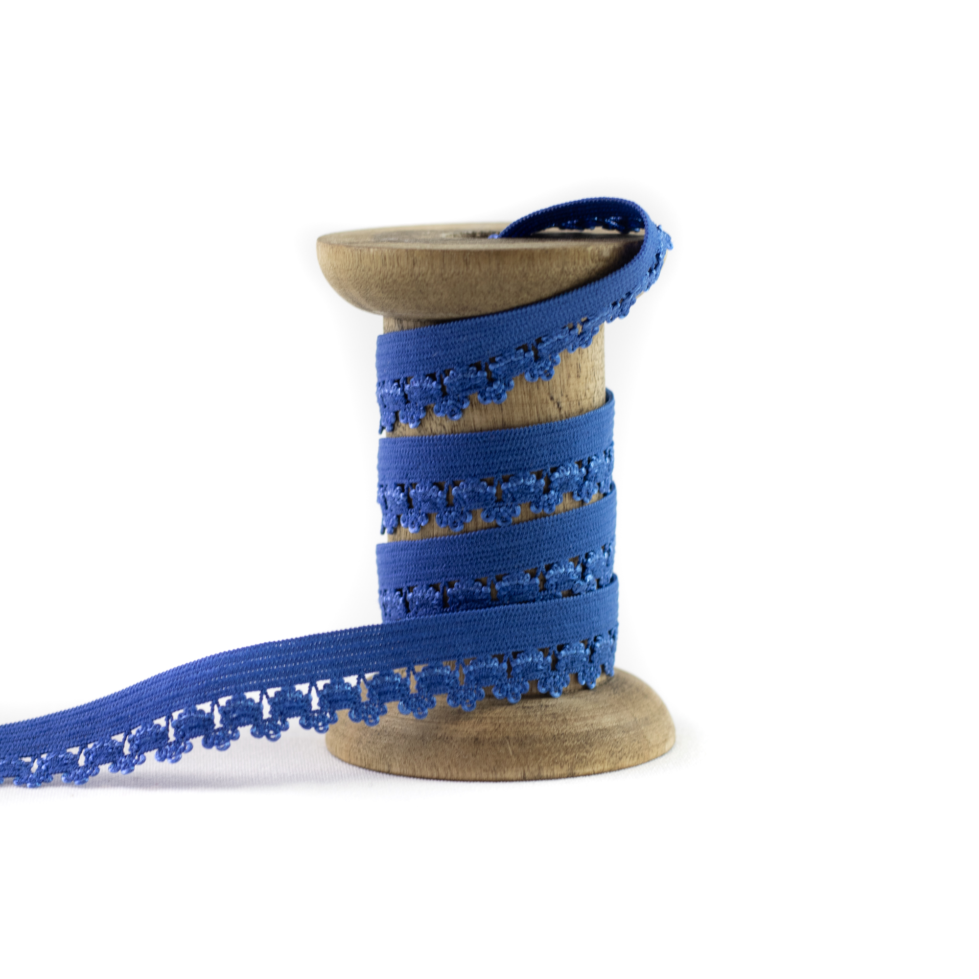 Gummiband Wäschegummi Zierband Uni mit Spitze 1 cm Blau