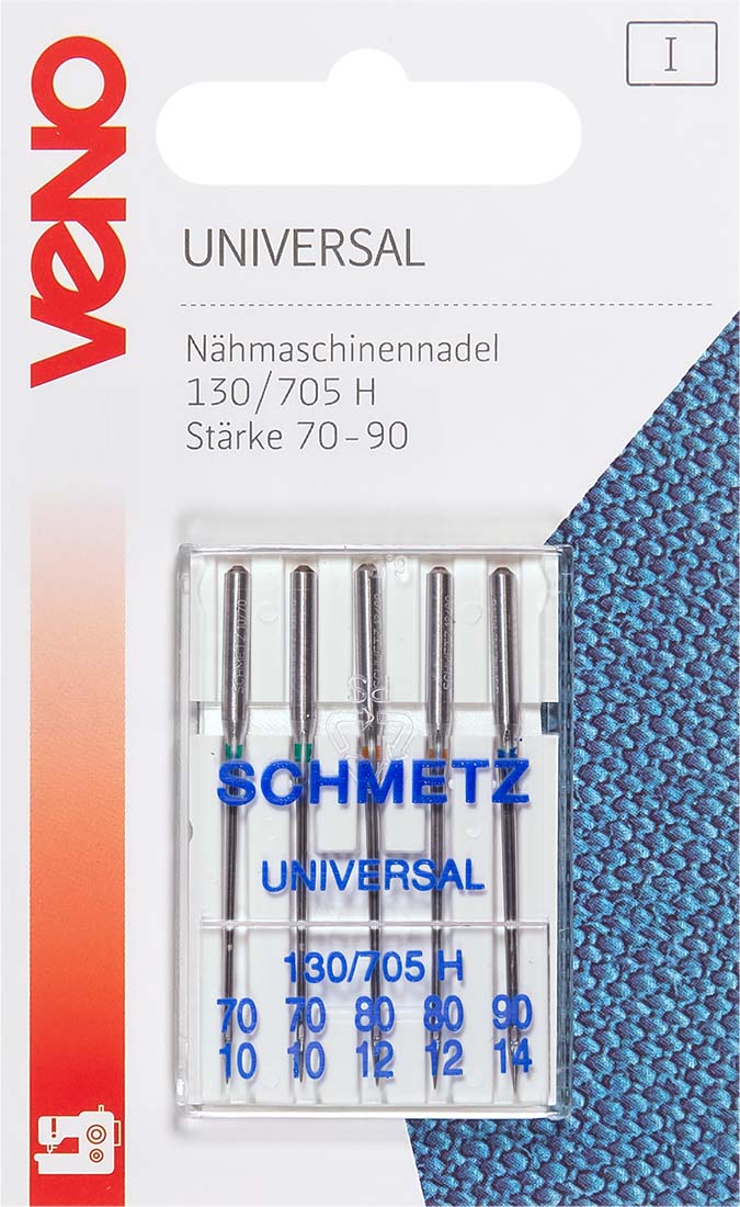 Schmetz Nähmachinennadel Universal 130/705 H Stärke 70-90 Flachkobeln