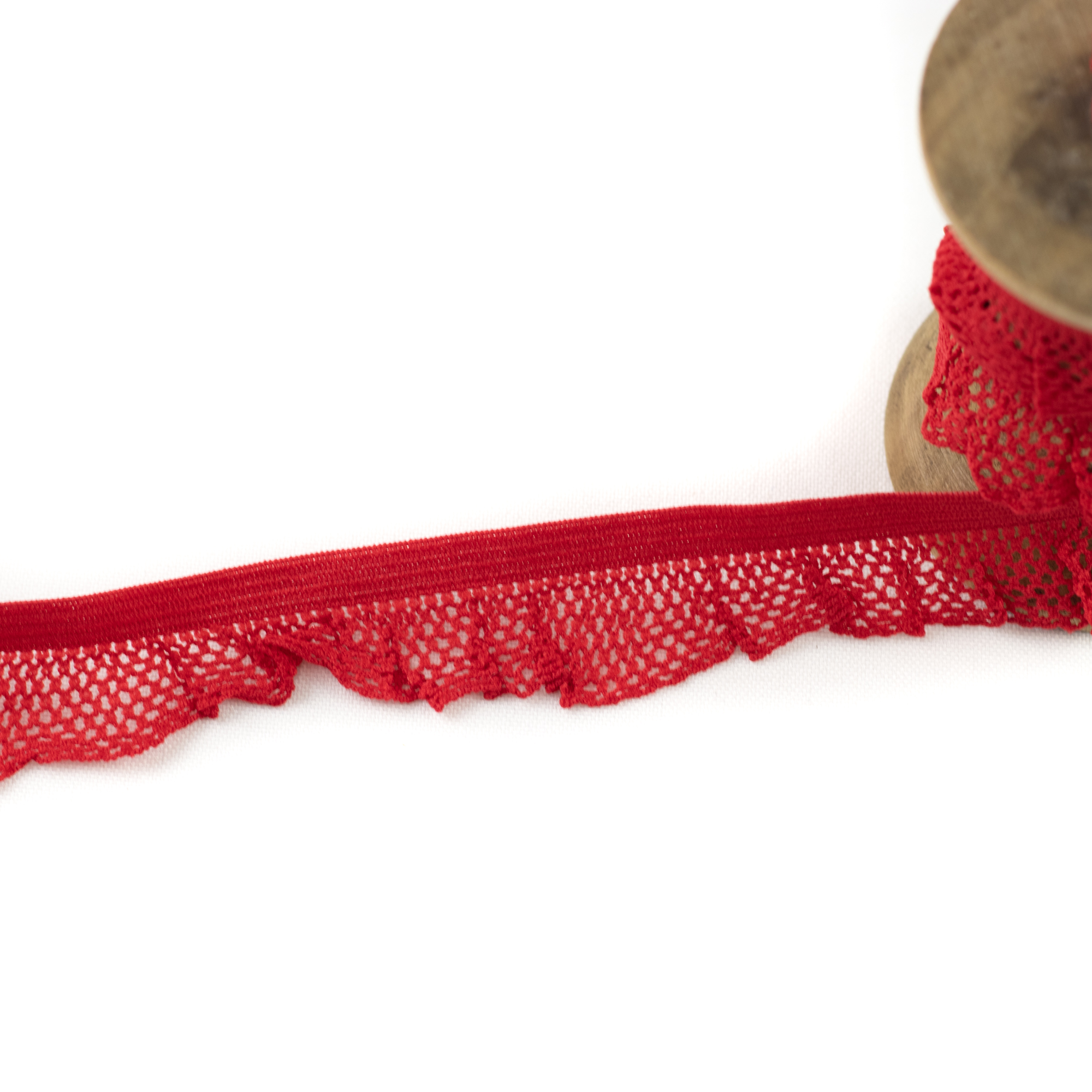 Gummiband Wäschegummi Zierband Uni mit Netz 1,5 cm Rot