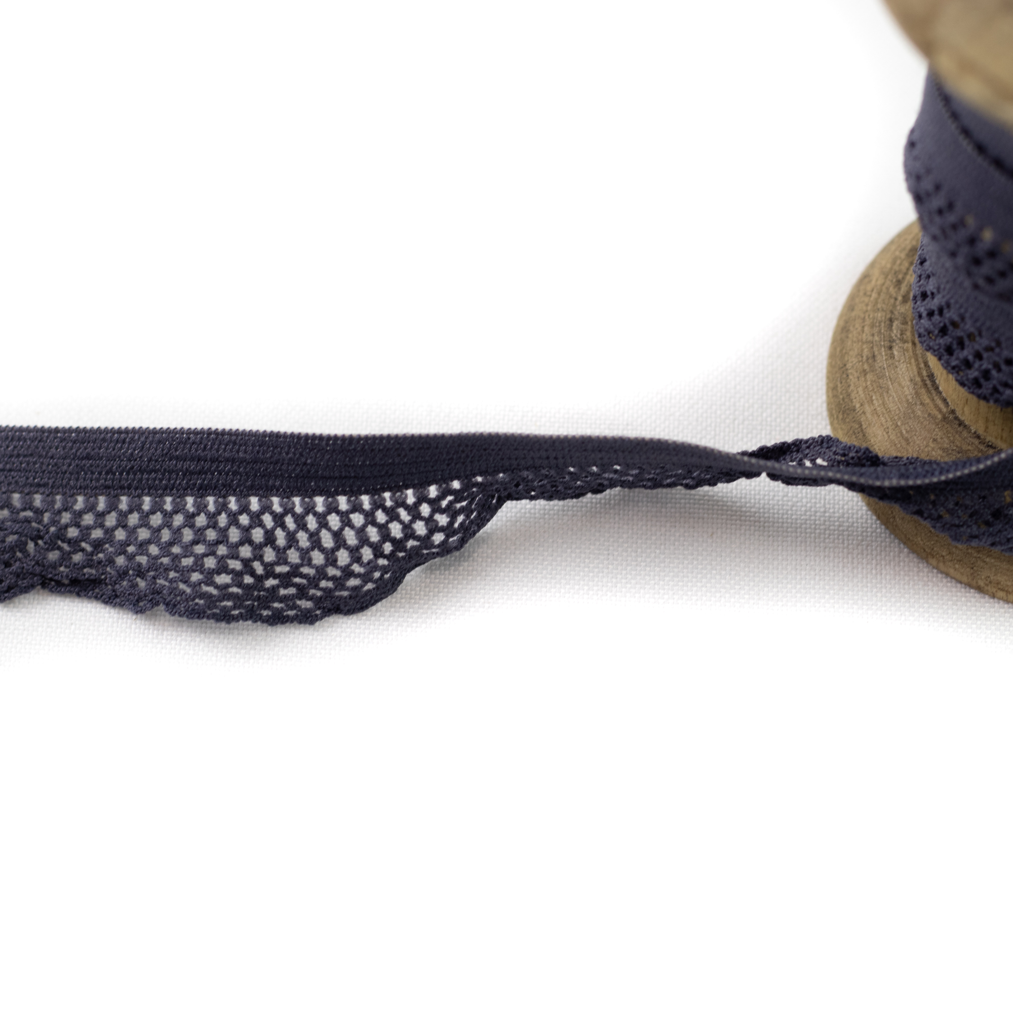 Gummiband Wäschegummi Zierband Uni mit Netz 1,5 cm Dunkelgrau