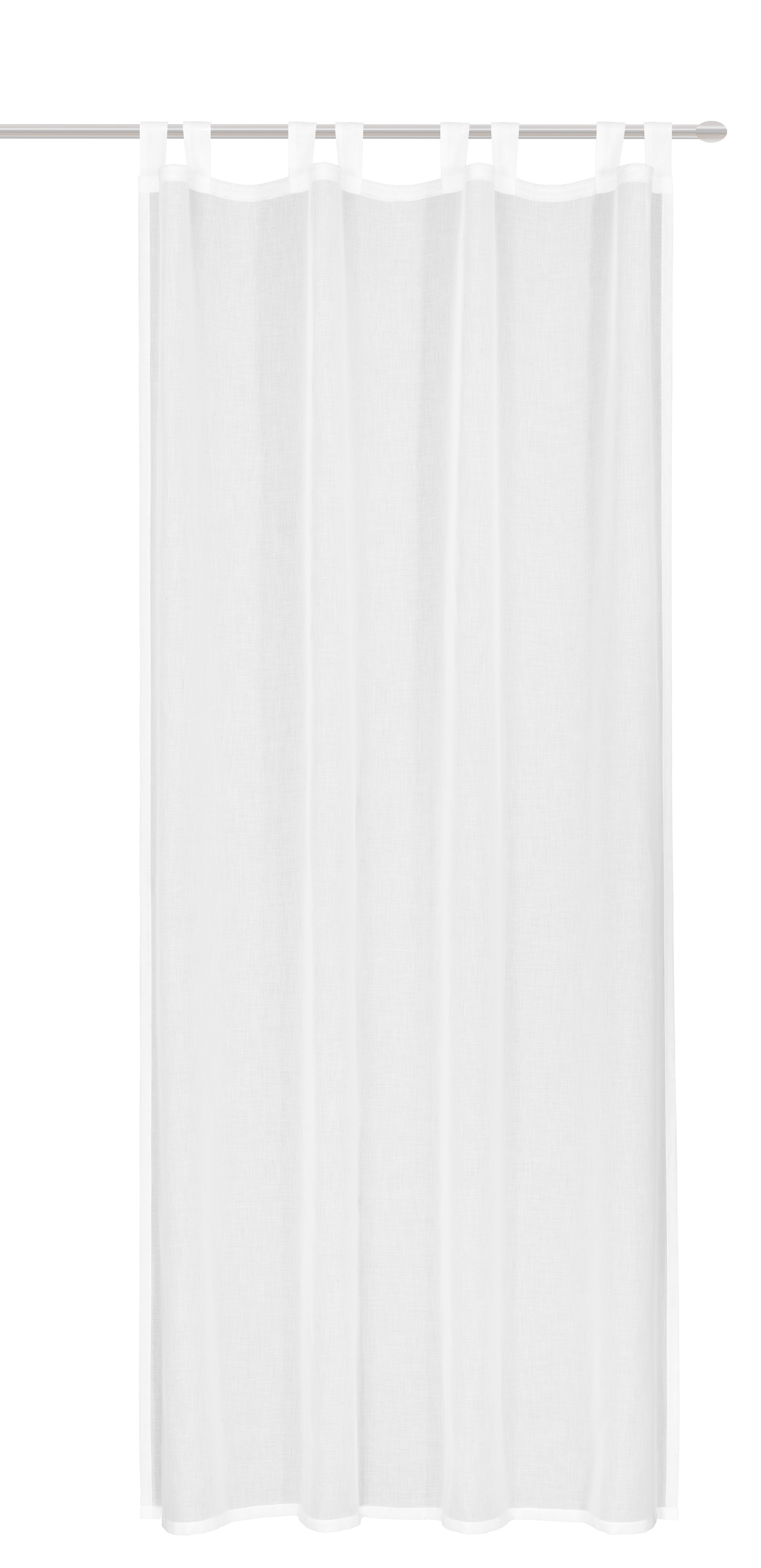 Nachhaltiger Schlaufenschal mit 8 Schlaufen Öko Gardine Bio Uni Weiß 150x245cm halbtransparent