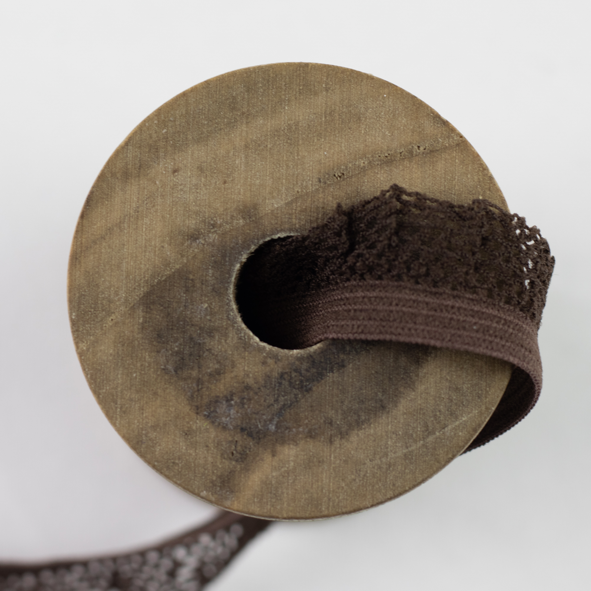 Gummiband Wäschegummi Zierband Uni mit Netz 1,5 cm Braun