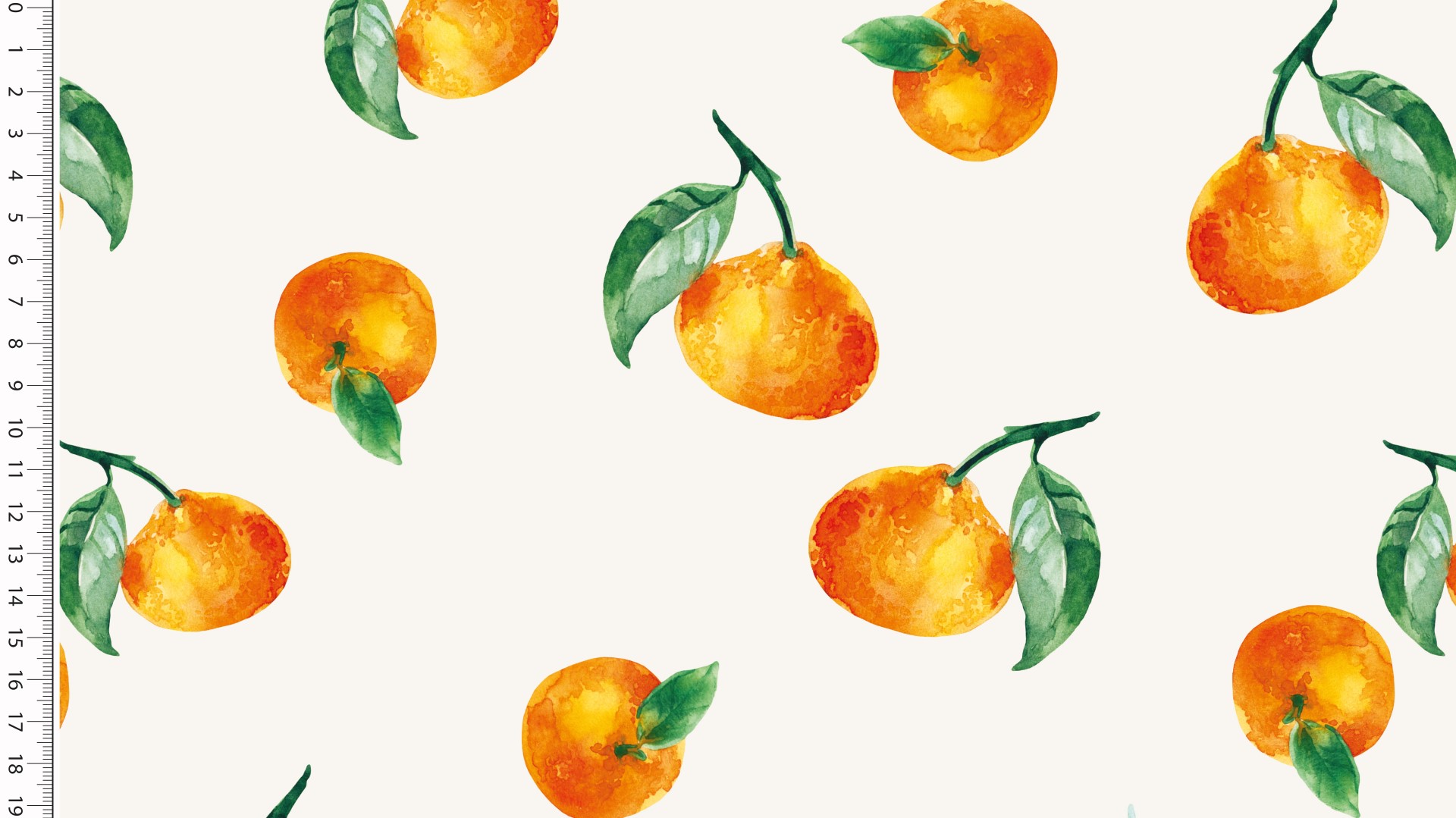 Jersey Stoff Elastisch Orange Weiß Orange Serie Obst 150 cm WB