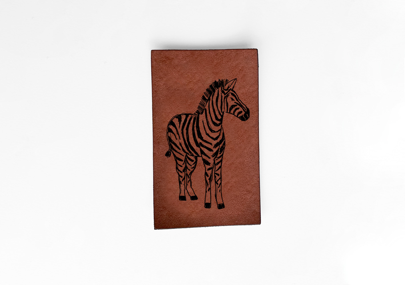 Weiches Kunstlederlabel Soft Animalsketch Zebra 3 x 5 cm Label Patch Aufnäher