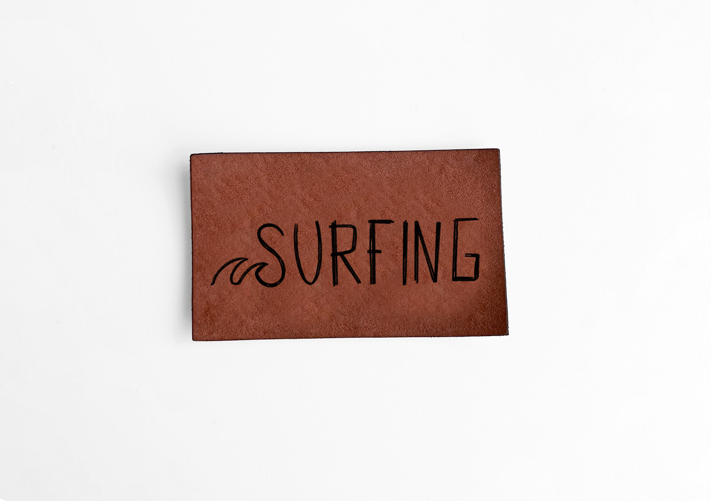 Weiches Kunstlederlabel Soft Surfing Surfen 3x5 cm Label Patch Aufnäher