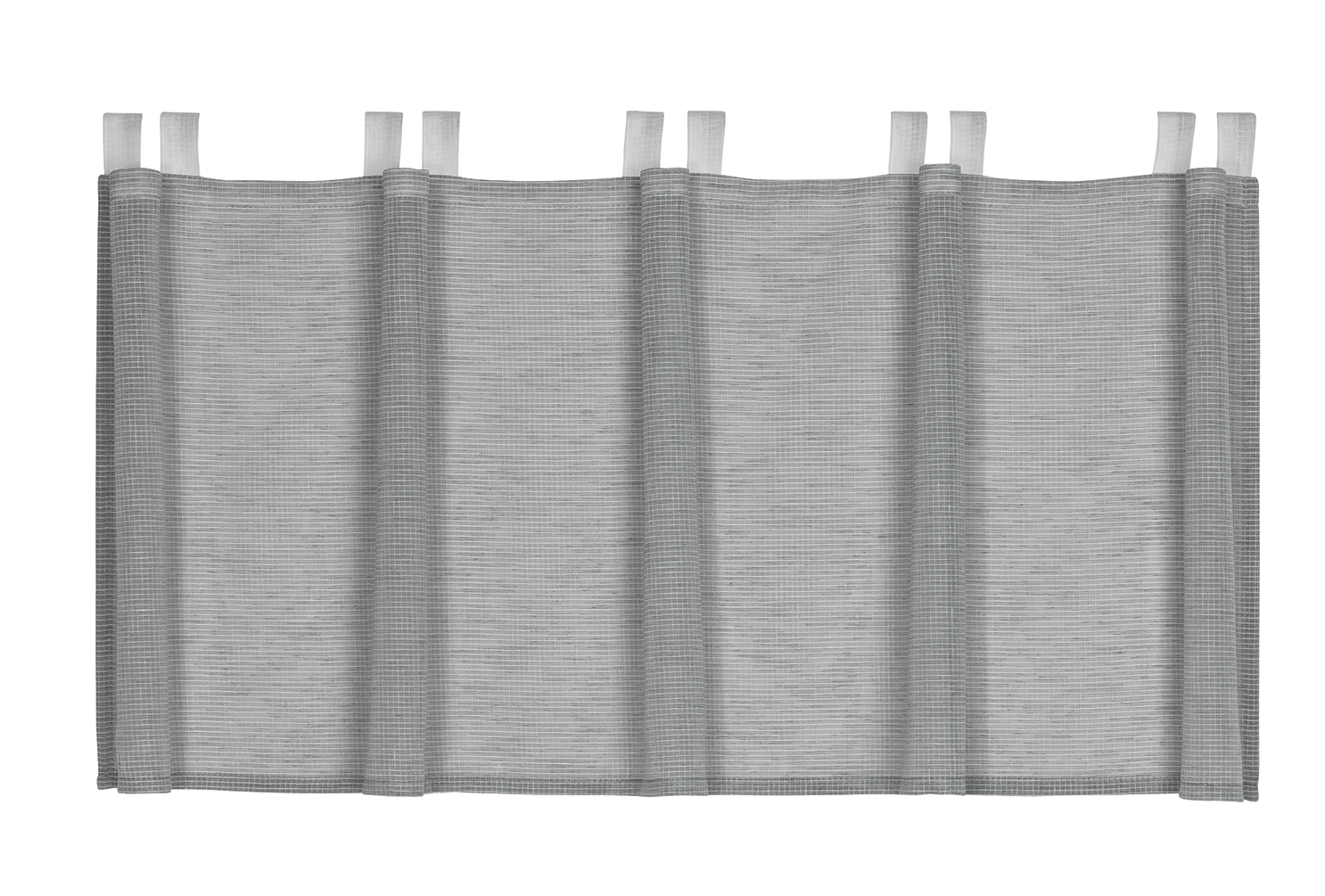 Scheibengardine grau weiß Karo 4048 17 50x140 cm 10 Schlaufen halbtransparent Kitchenline