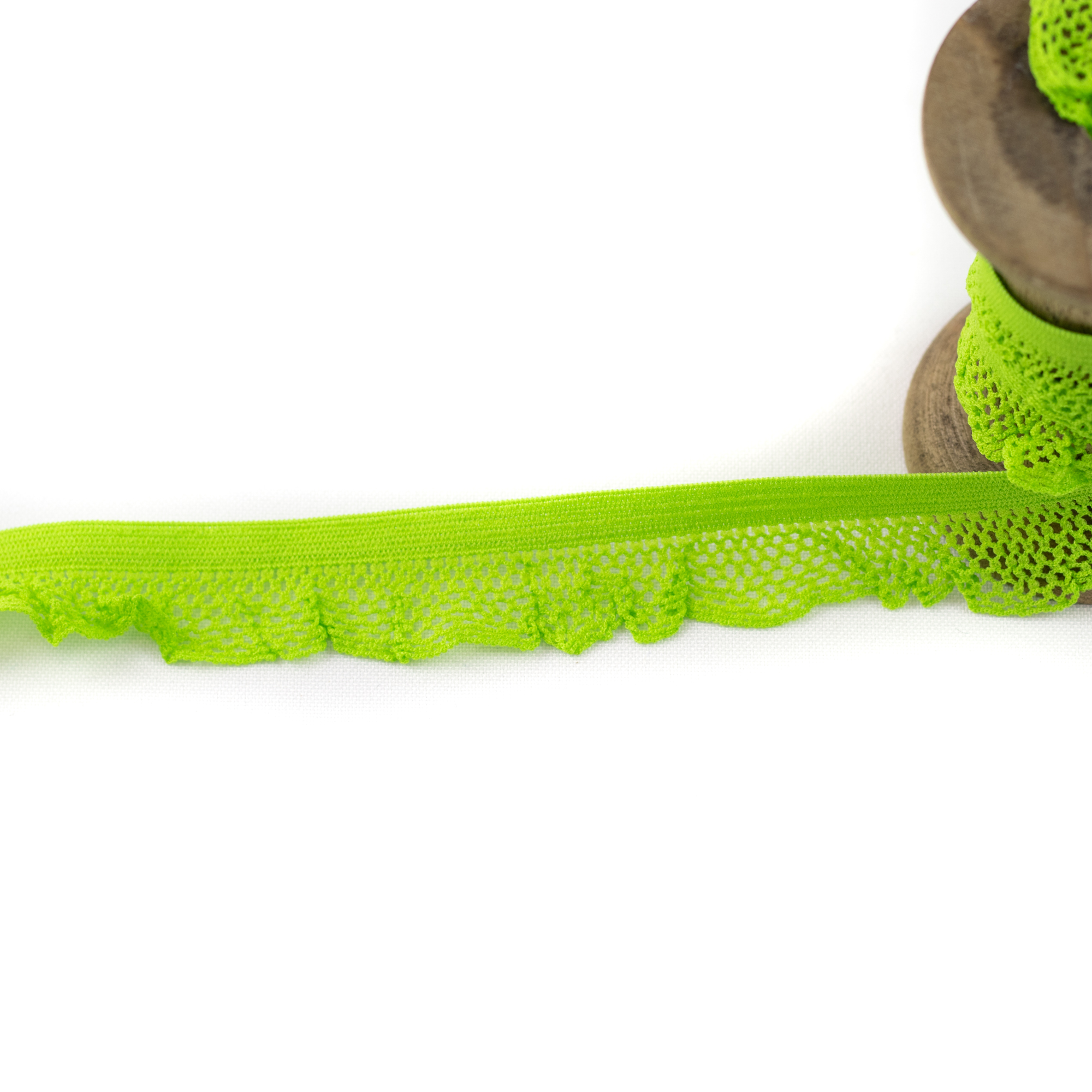 Gummiband Wäschegummi Zierband Uni mit Netz 1,5 cm Grün